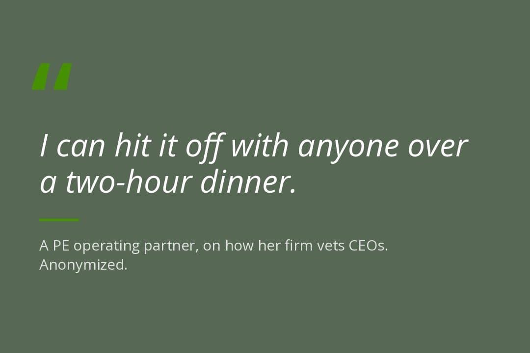 CEO Diligence Beyond the Two-Hour Dinner